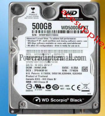 2.5" WD SATA 500GB 7200RPM16MB WD5000BPKT Hard Drive